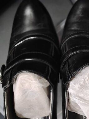 Pierre Dumas dress career heels      2 " black, silver hardware    8W